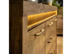 Buffet 2 Portes 3 Tiroirs LED Inclus Amaury Bois -Meubles Soldes Magasin buffet 18450409