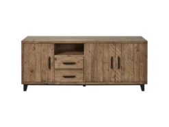 Buffet 3 Portes & 2 Tiroirs Pin "Favola" 200cm Marron