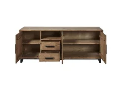 Buffet 3 Portes & 2 Tiroirs Pin "Favola" 200cm Marron -Meubles Soldes Magasin buffet 19090321