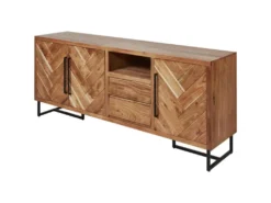 Buffet 3 Portes & 2 Tiroirs "Ridoma" 200cm Marron -Meubles Soldes Magasin buffet 19090861