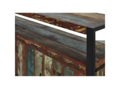 Bahut 4 Portes En Bois "Delhio" 175cm Marron & Noir -Meubles Soldes Magasin buffet 19090983