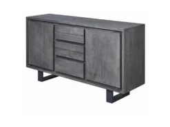 Bahut 2 Portes & 3 Tiroirs "Tajo" 150cm Gris -Meubles Soldes Magasin buffet 19091403