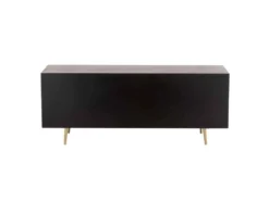 Buffet 4 Tiroirs & 2 Portes "Remina" 150cm Noir & Or -Meubles Soldes Magasin buffet 19091539