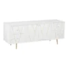 Buffet 4 Tiroirs & 2 Portes "Remina" 150cm Blanc & Or