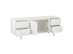 Buffet 4 Tiroirs & 2 Portes "Remina" 150cm Blanc & Or 9 Buffet 4 Tiroirs & 2 Portes "Remina" 150cm Blanc & Or -Meubles Soldes Magasin buffet 19092105