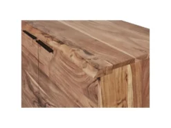 Bahut 4 Portes En Bois "Rabo" 200cm Marron & Noir -Meubles Soldes Magasin buffet 19092167