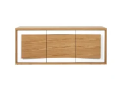 Bahut 3 Portes En Bois "Binka" 210cm Chêne & Blanc