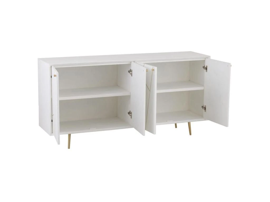 Buffet 4 Portes Design "Remina" 160cm Blanc & Or 5 Buffet 4 Portes Design "Remina" 160cm Blanc & Or – Image 5