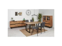 Buffet 4 Portes En Bois "Malo" 200cm Marron -Meubles Soldes Magasin buffet 19092575