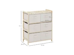 Commode 6 Tiroirs AGDE Beige -Meubles Soldes Magasin buffet 19193949