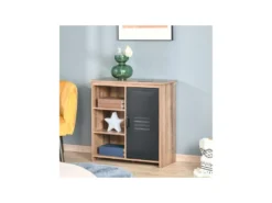 Buffet 3 Niches GSTAAD Bois Et Noir -Meubles Soldes Magasin buffet 19194191