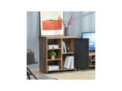 Buffet 3 Niches GSTAAD Bois Et Noir -Meubles Soldes Magasin buffet 19194193