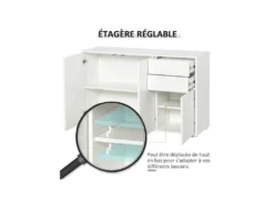 Commode Buffet NINO Blanche -Meubles Soldes Magasin buffet 19194285