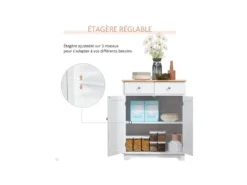 Buffet 2 Portes MONIA Blanc -Meubles Soldes Magasin buffet 19194463