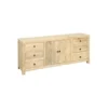 Buffet 6 Tiroirs 2 Portes Bois Naturel Clair - ODENSE