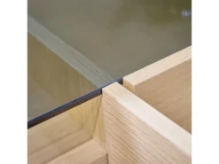 Buffet 165 Cm Décor Chêne Clair Avec Plateau Verre Fumé - MADDE 6862 -Meubles Soldes Magasin buffet 20911293