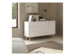 Buffet 2 Portes 3 Tiroir Blanc - UNIVERSITE