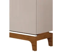 Buffet 3 Portes 139 Cm Blanc Ecru Et Chêne NICE -Meubles Soldes Magasin buffet 21013847