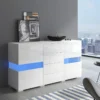 Buffet De Rangement Avec 16 Couleurs LED Pour Salon - Blanc