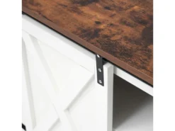 Buffet Avec 2 Portes Coulissantes + Compartiments - étagères Réglables - Blanc -Meubles Soldes Magasin buffet 21026421