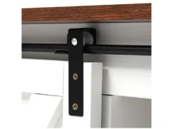 Buffet Avec 2 Portes Coulissantes + Compartiments - étagères Réglables - Blanc -Meubles Soldes Magasin buffet 21026425