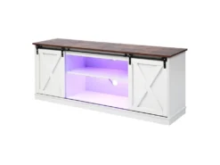 Buffet Avec 2 Portes Coulissantes + Compartiments - étagères Réglables - Blanc -Meubles Soldes Magasin buffet 21026427