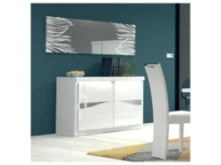 Buffet 2 Portes Blanc Laqué/ Leds - ESPRIT