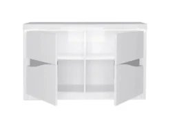 Buffet 2 Portes Blanc Laqué/ Leds - ESPRIT -Meubles Soldes Magasin buffet 21154329
