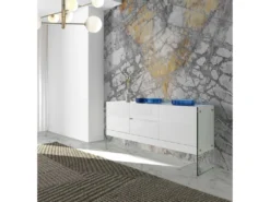 Buffet Bois Avec Latéraux En Verre -Meubles Soldes Magasin buffet 21305903