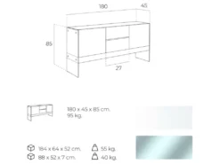 Buffet Bois Avec Latéraux En Verre -Meubles Soldes Magasin buffet 21305907