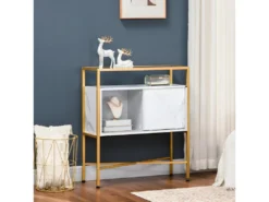 Console Style Art Déco TYSSANDRE Dorée Et Blanche -Meubles Soldes Magasin buffet 21987379