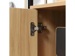 Buffet 2 Portes 2 étagères Plateau En Verre Trempé De MyCocooning -Meubles Soldes Magasin buffet 21987389