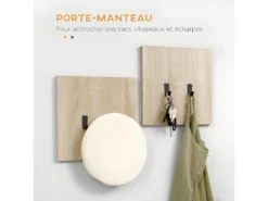 Organisateur D'entrée 5 éléments CALMS Aspect Chêne Clair Et Noir -Meubles Soldes Magasin buffet 21987421