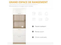 Buffet De Cuisine NEWCASTLE Bois Et Blanc -Meubles Soldes Magasin buffet 21987431