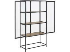 Sea Armoire Vitrine Avec 2 Portes Vitrées, Noir. -Meubles Soldes Magasin buffet 22047613