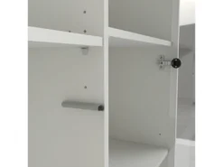 Fur Vitrine Avec 1 Porte, 1 Porte Vitrée Et 2 Tiroirs, Blanc Mat / Gris. -Meubles Soldes Magasin buffet 22087053