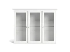 Venedig Vitrine Murale, 3 Portes Vitrées, Blanc.