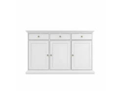Venedig Buffet 3 Portes Et 3 Tiroirs, Largeur 143 Cm, Hauteur 91 Cm, Blanc.