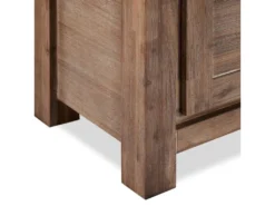 Alana Vitrine Avec 3 Portes Et 2 Tiroirs, En Bois D'acacia Teinté Brun, Livrée Prête à L'emploi. -Meubles Soldes Magasin buffet 22149579