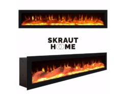 Buffet Salon Et Cuisine, 150x75x35cm, 3 Portes, Cheminée électrique, Ciment -Meubles Soldes Magasin buffet 22218041