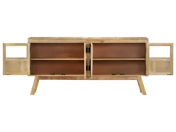 Buffet Marron Et Noir 160x30x76 Cm Bois Massif De Manguier -Meubles Soldes Magasin buffet 22561541