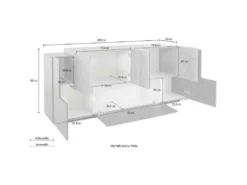 Placard Dbaian, Buffet De Cuisine Avec 5 Portes Et 2 Tiroirs, Buffet De Salon, Buffet De Cuisine, 100% Made In Italy, Cm 220x45h86, Anthracite Et Érable -Meubles Soldes Magasin buffet 22779863