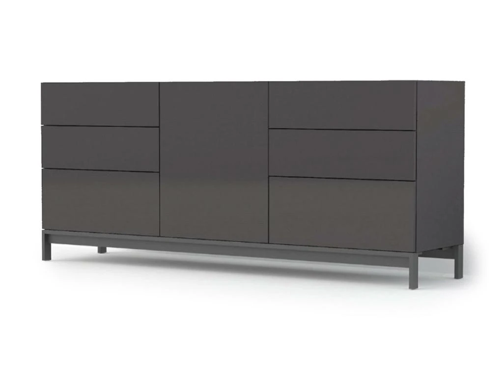 Placard Dchaji, Buffet De Cuisine Avec 1 Porte Et 6 Tiroirs, Buffet De Salon, Buffet De Cuisine, 100% Made In Italy, Cm 170x40h47, Anthracite Brillant 1 Placard Dchaji, Buffet De Cuisine Avec 1 Porte Et 6 Tiroirs, Buffet De Salon, Buffet De Cuisine, 100% Made In Italy, Cm 170x40h47, Anthracite Brillant