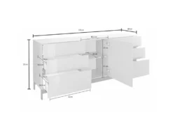 Placard Dchaji, Buffet De Cuisine Avec 1 Porte Et 6 Tiroirs, Buffet De Salon, Buffet De Cuisine, 100% Made In Italy, Cm 170x40h47, Anthracite Brillant 6 Placard Dchaji, Buffet De Cuisine Avec 1 Porte Et 6 Tiroirs, Buffet De Salon, Buffet De Cuisine, 100% Made In Italy, Cm 170x40h47, Anthracite Brillant -Meubles Soldes Magasin buffet 22846963