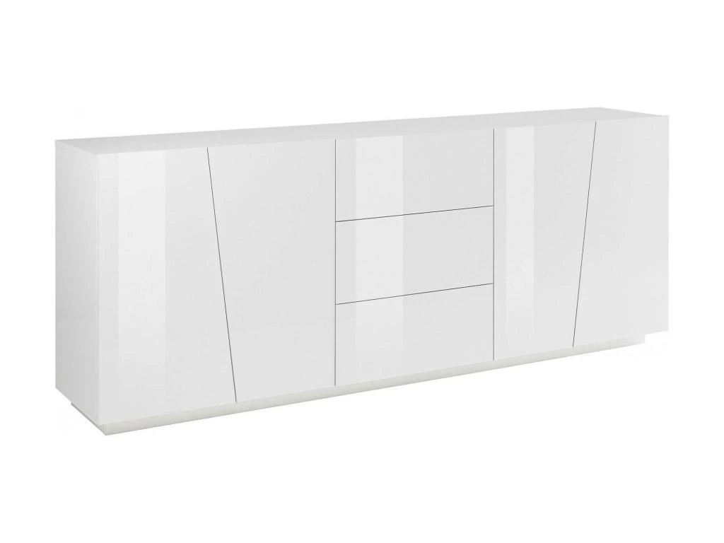 Placard Dmicill, Buffet De Cuisine Avec 4 Portes Et 3 Tiroirs, Buffet De Salon, 100% Made In Italy, Cm 220x43h86, Blanc Brillant 1 Placard Dmicill, Buffet De Cuisine Avec 4 Portes Et 3 Tiroirs, Buffet De Salon, 100% Made In Italy, Cm 220x43h86, Blanc Brillant