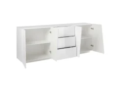 Placard Dmicill, Buffet De Cuisine Avec 4 Portes Et 3 Tiroirs, Buffet De Salon, 100% Made In Italy, Cm 220x43h86, Blanc Brillant 7 Placard Dmicill, Buffet De Cuisine Avec 4 Portes Et 3 Tiroirs, Buffet De Salon, 100% Made In Italy, Cm 220x43h86, Blanc Brillant -Meubles Soldes Magasin buffet 22848299