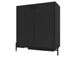 Buffet Noir 2 Portes 3 Niches Pieds Métal Ronds -Meubles Soldes Magasin buffet 22969911