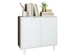 Buffet Armoirette 2 Portes 4 Niches Blanc L 90 Cm