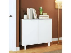 Buffet Armoirette 2 Portes 4 Niches Blanc L 90 Cm -Meubles Soldes Magasin buffet 22970259