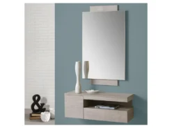 Meuble D'entrée 1 Porte 1 Tiroir Chêne Clair - GINO